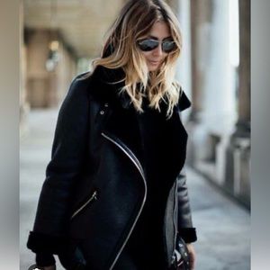 Women's Black Shearling Jacket